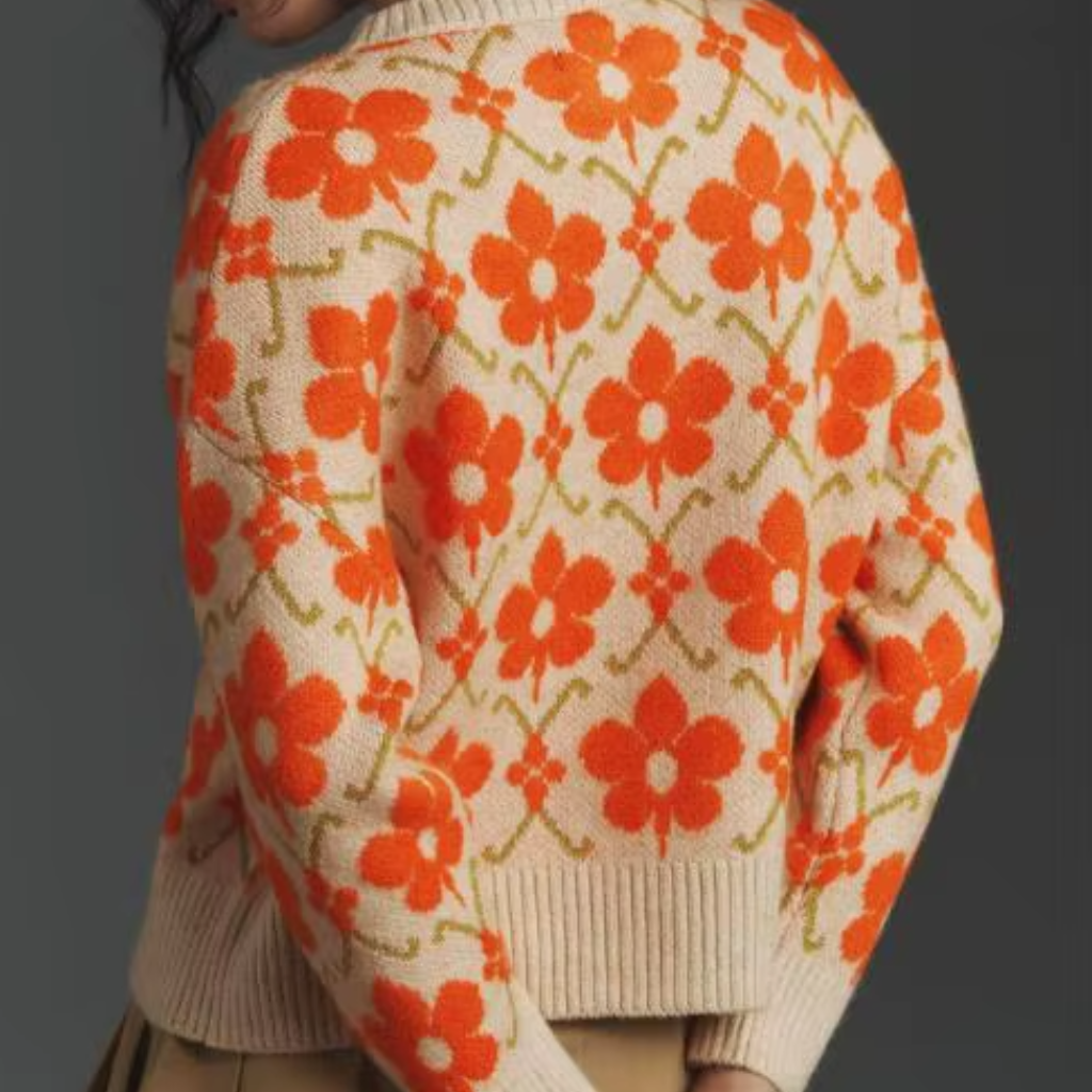 "Big Bloom" Floral Button-Up Cardigan