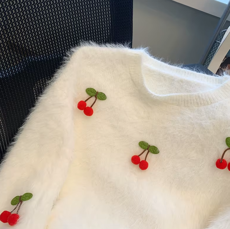 Very Cherry Plush Crewneck
