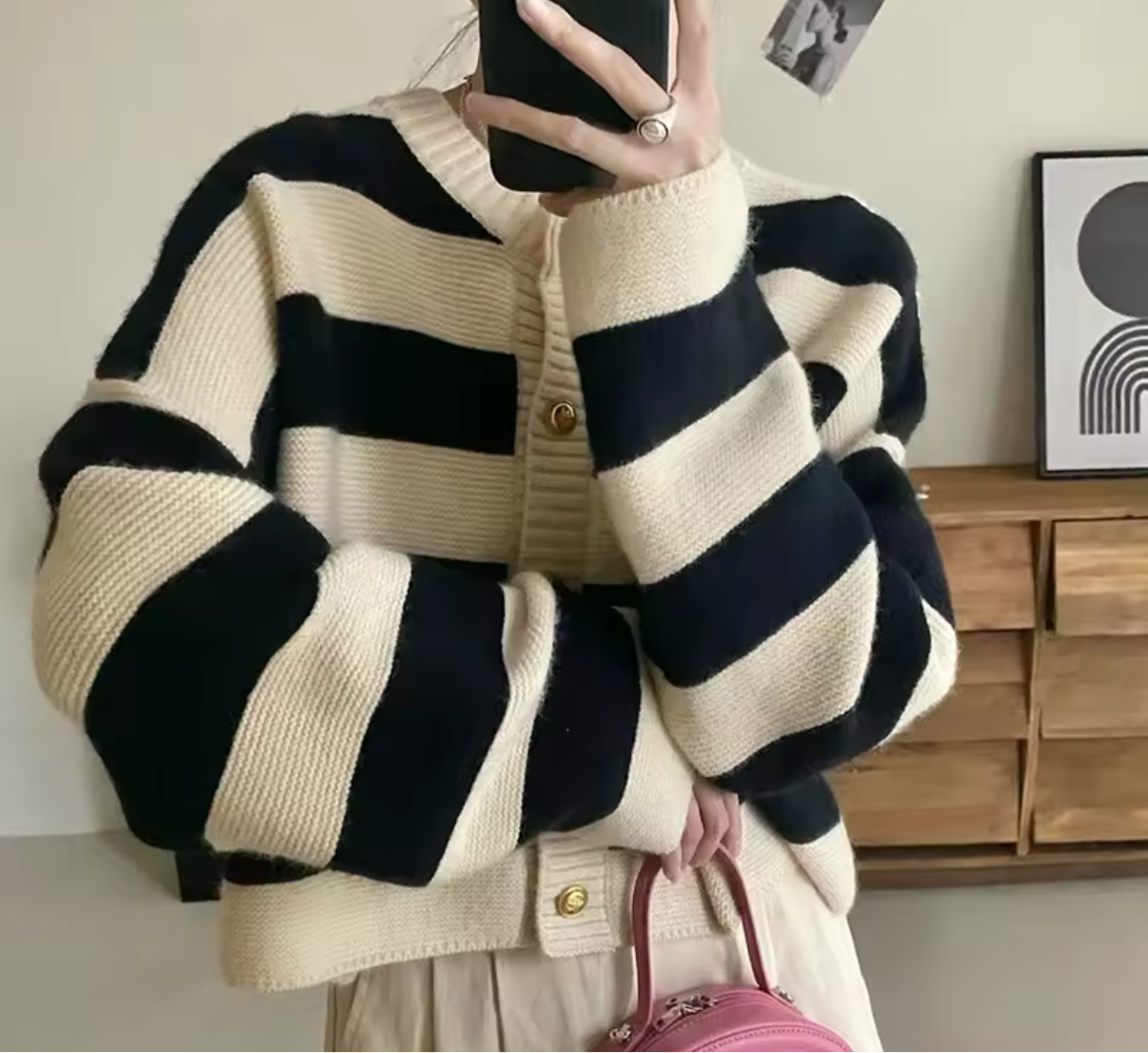 Stripes buttons cardigan