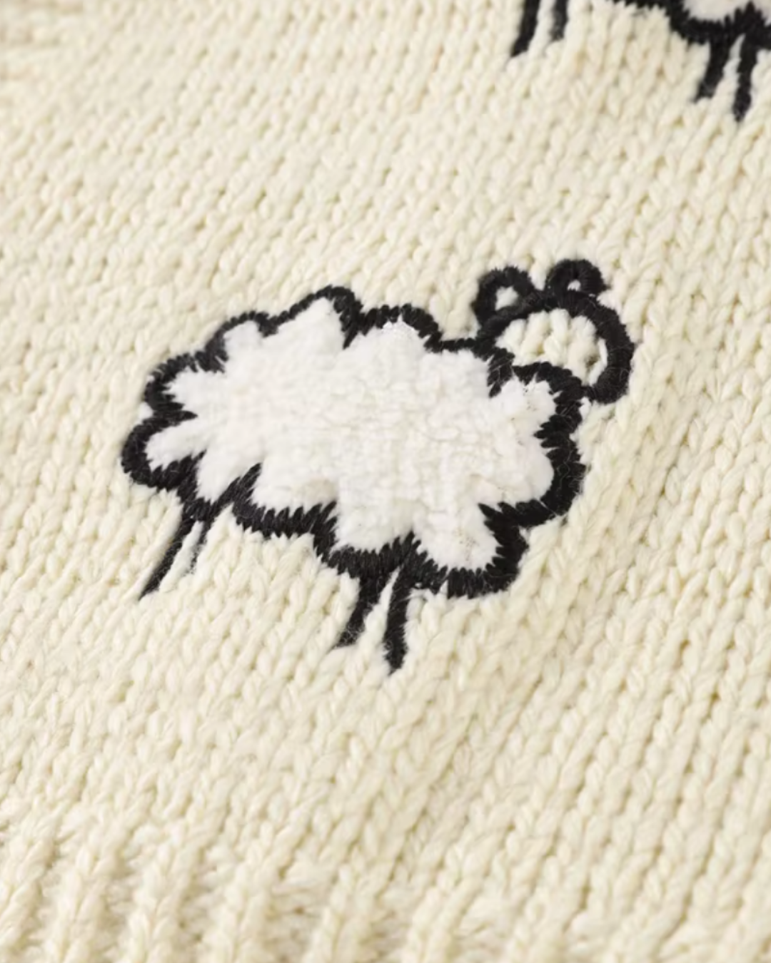 Counting Sheep Cozy Knit Cardigan – Whimsical Open Front Sweater