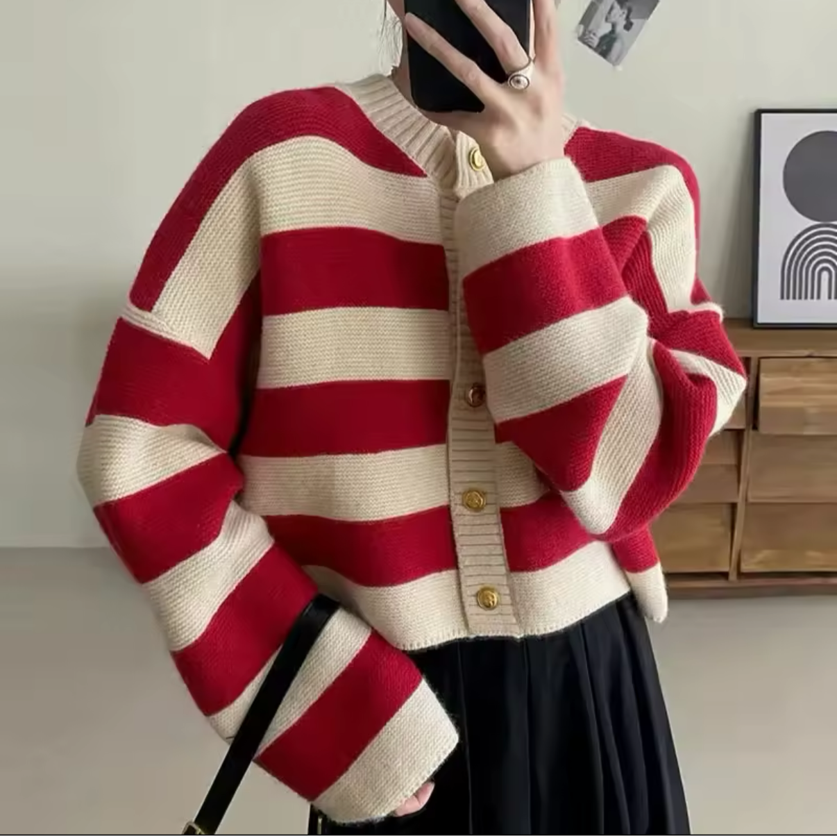 Stripes buttons cardigan