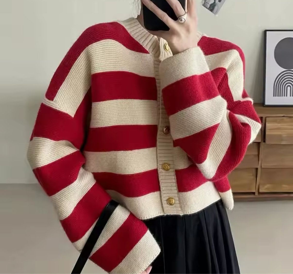 Stripes buttons cardigan