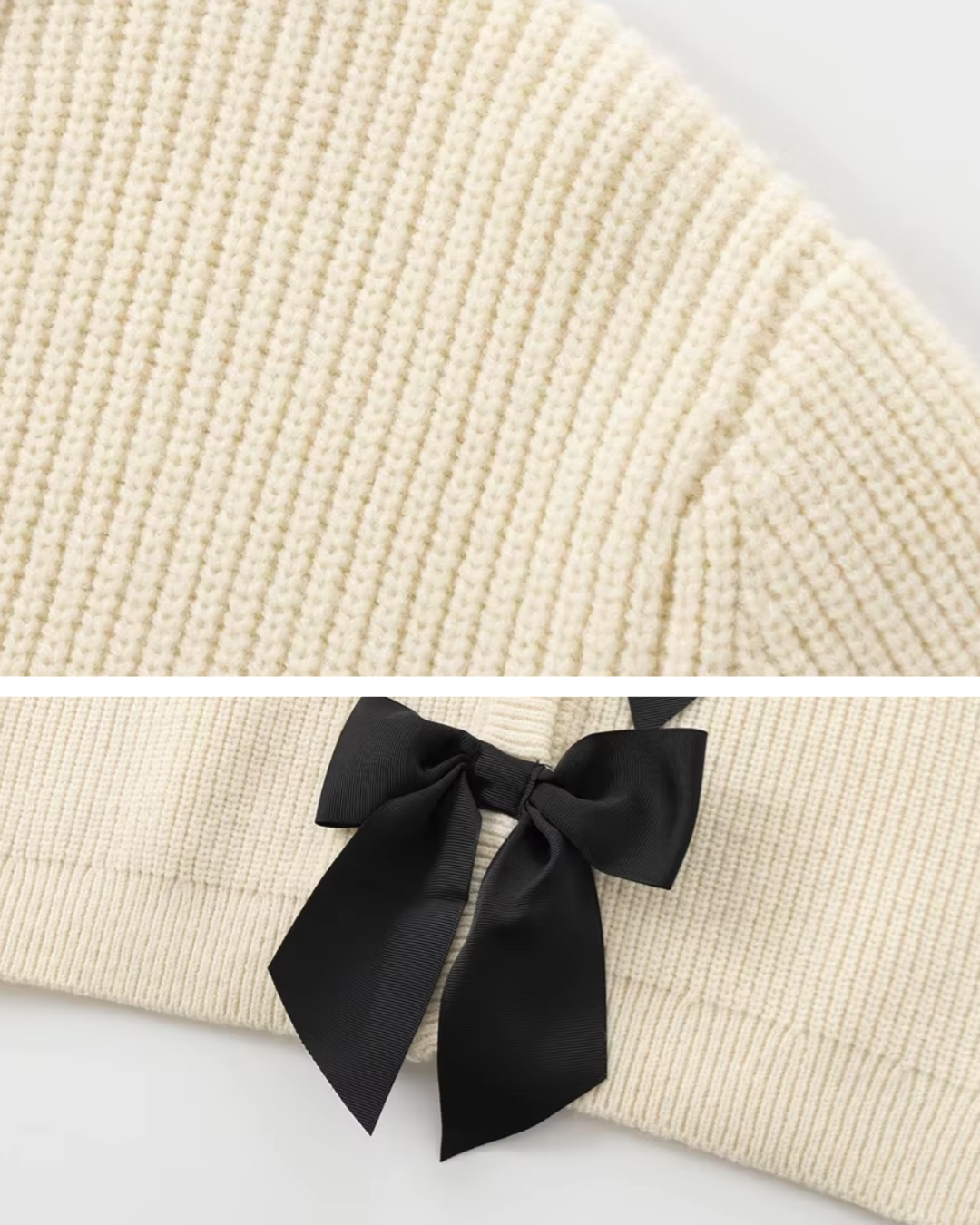 Elegant Ribbon Front Sweater
