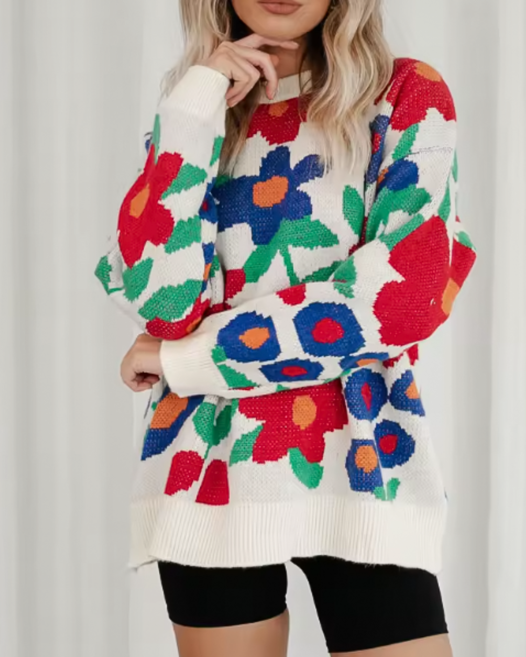Big Flower Embroidery Sweater