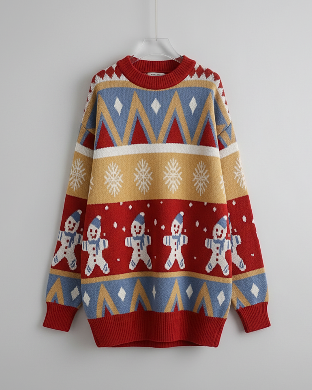 Christmas Snowflake Knitted Longline Thickened Pullover