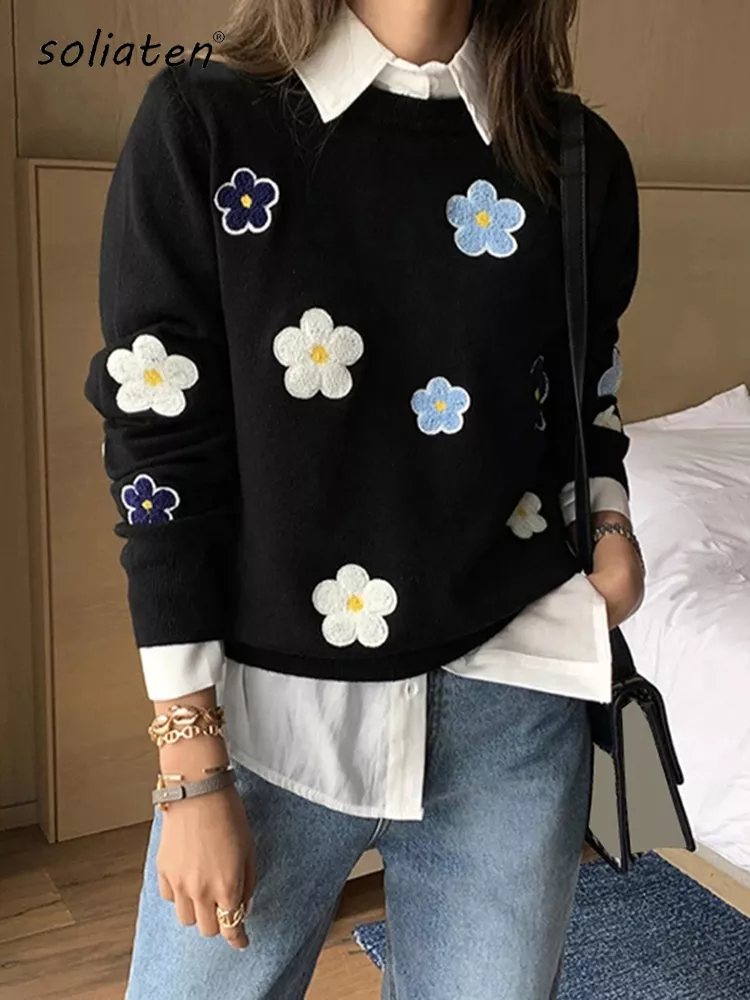 Floral Pullover Sweater