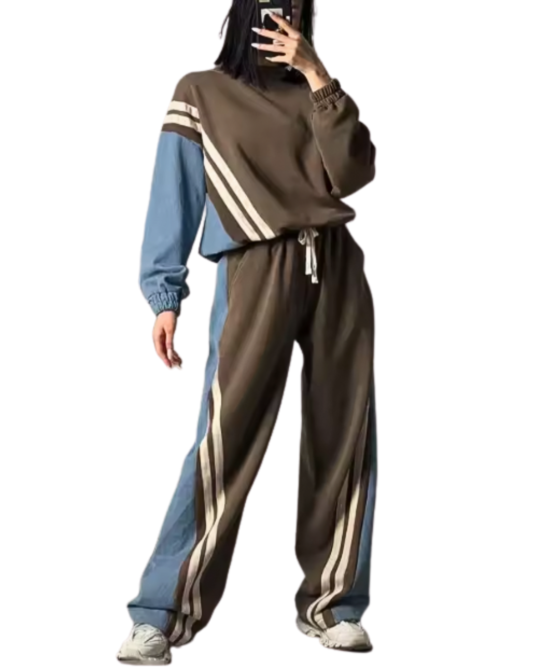 Drawstring Loose Long Pant Two Pieces Sets