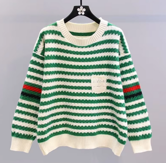 Collision Striped Pullover Sweater