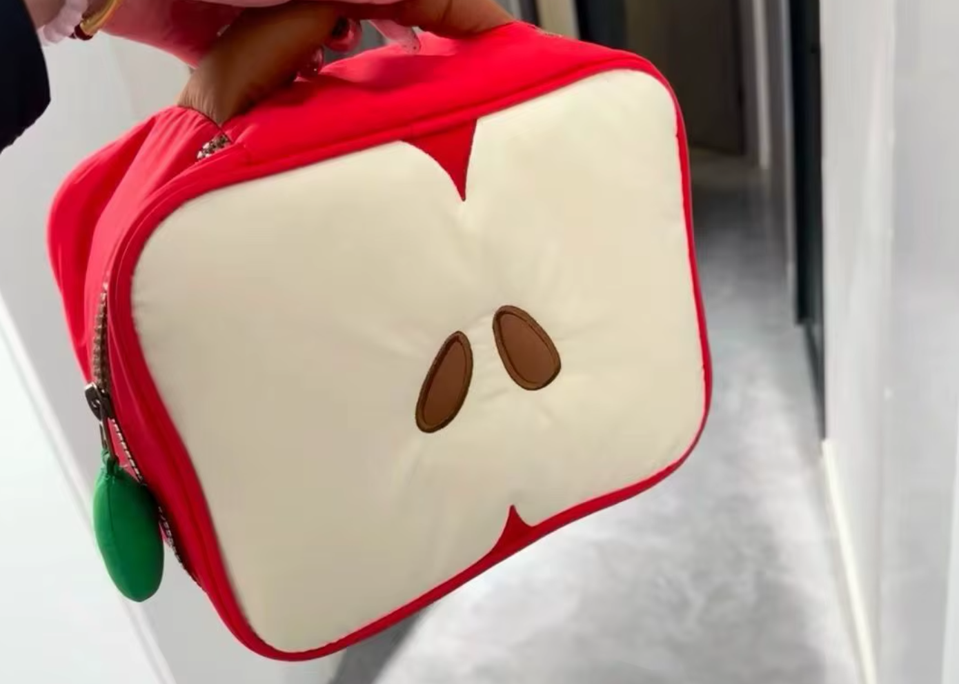 Cartoon Apple Pattern Makeup Bag Women