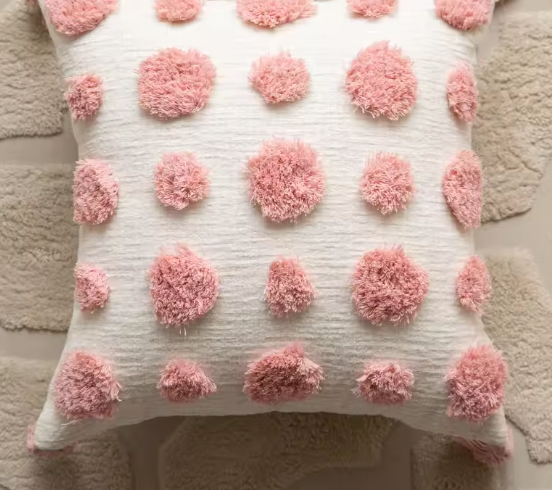 Pink Plush Sofa Pillow Case New 45X45