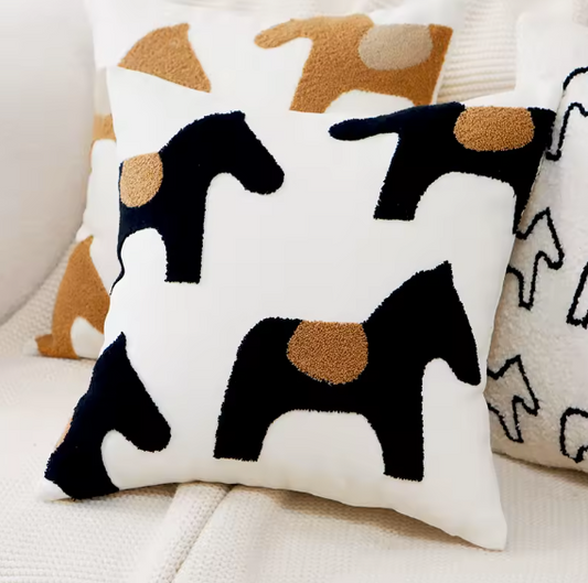 Nordic Simple 45x45CM  Throw Pillow Cover Embroidered Plush Cute Animal