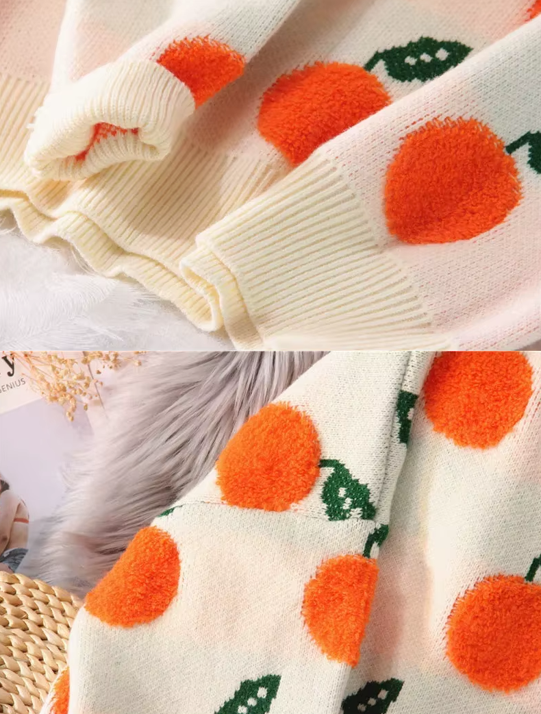 "Orange Zest" Embroidered Sweater