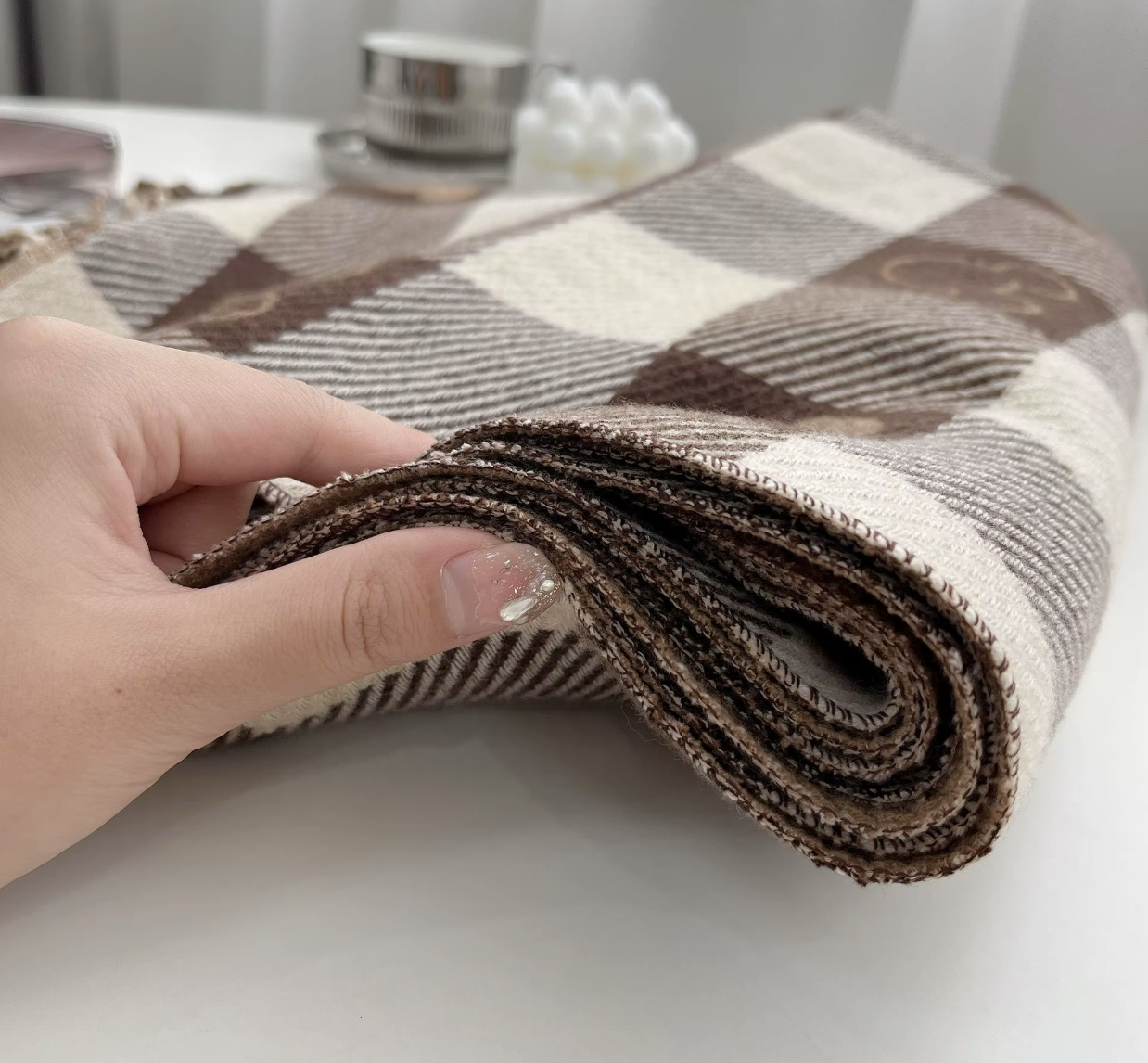 Chic Mickey Plaid Oversized Scarf 🧣🥰