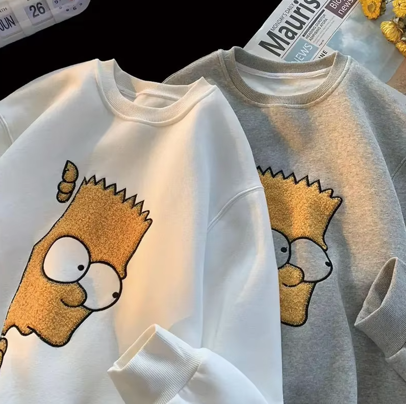 Autumn Winter New Cartoon Printing Loose All-match Crew Neck Hoodies