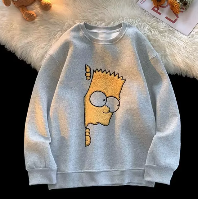 Autumn Winter New Cartoon Printing Loose All-match Crew Neck Hoodies