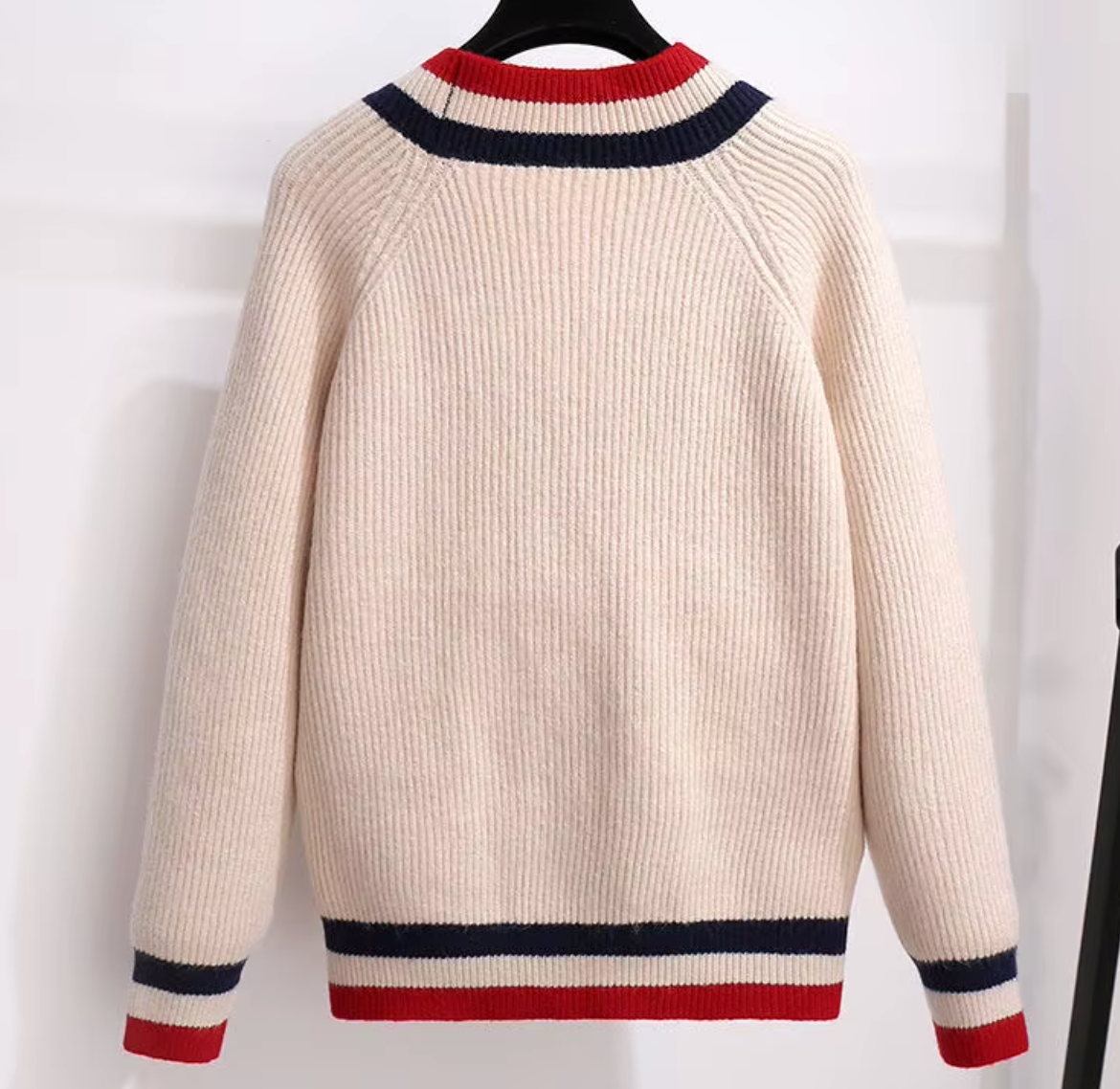 Striped V-Neck Cardigan