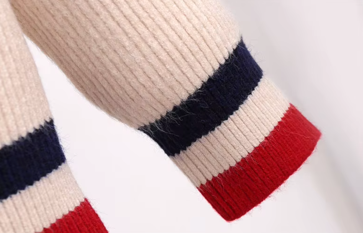 Striped V-Neck Cardigan