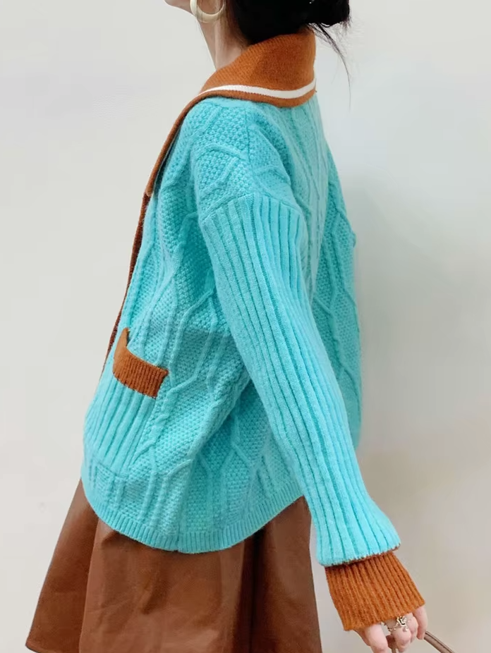 Crochet Flower Button Peter Pan Collar Vintage Style