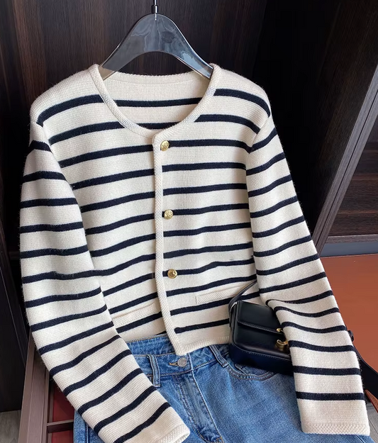 Cardigans Spring Autumn O-neck Single Breasted Long Sleeve