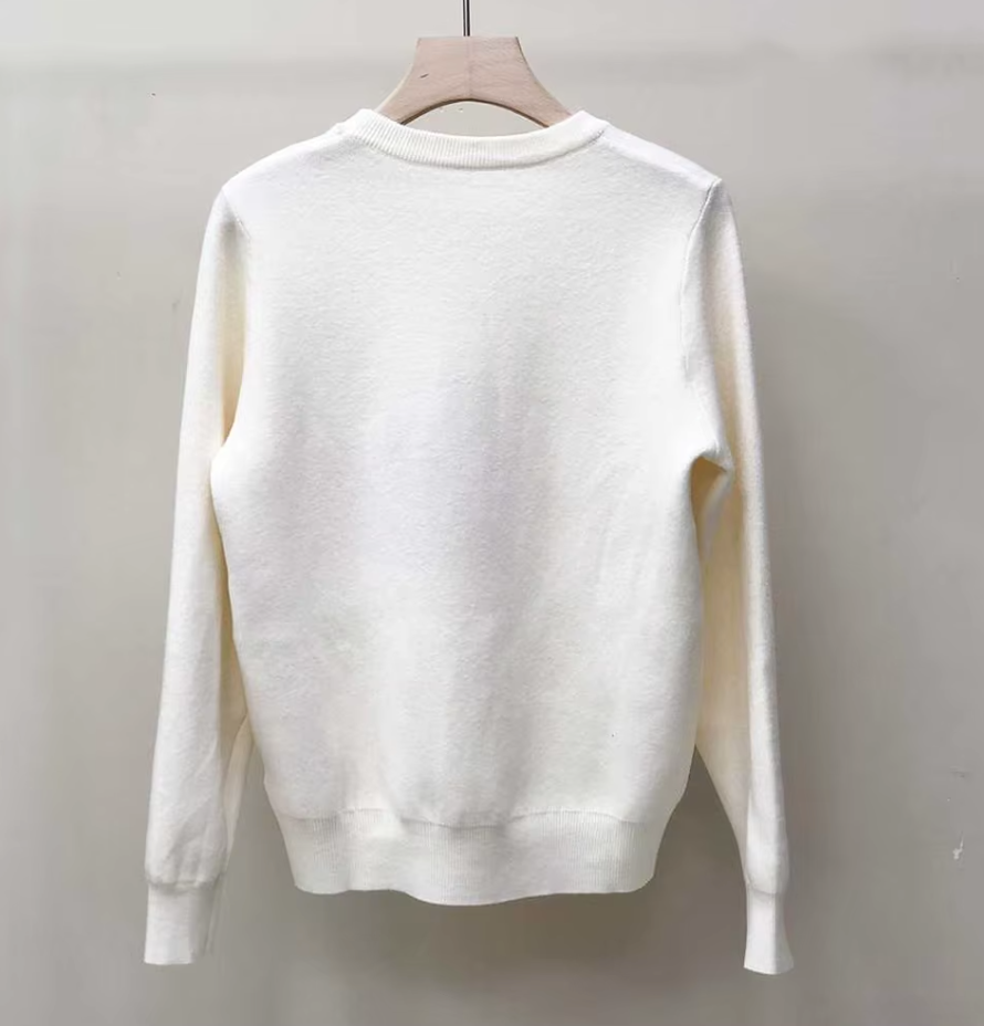 Red Heart O-Neck Simple Style Fall Spring Autumn Slim Pullover