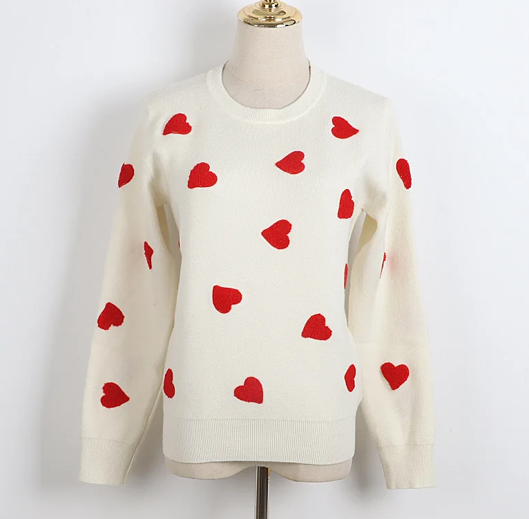 Love Heart Strawberry Knitted Sweaters Vintage