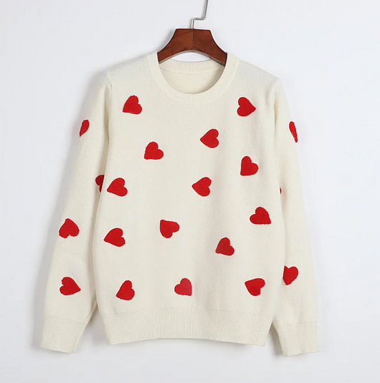 Love Heart Strawberry Knitted Sweaters Vintage