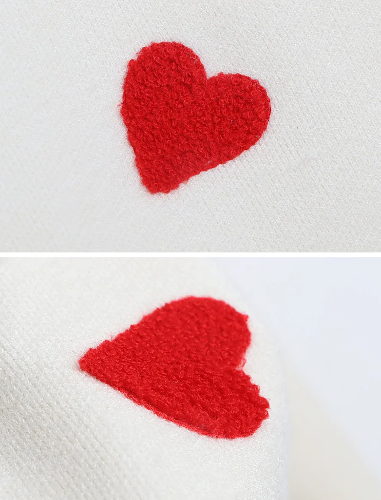 Love Heart Strawberry Knitted Sweaters Vintage