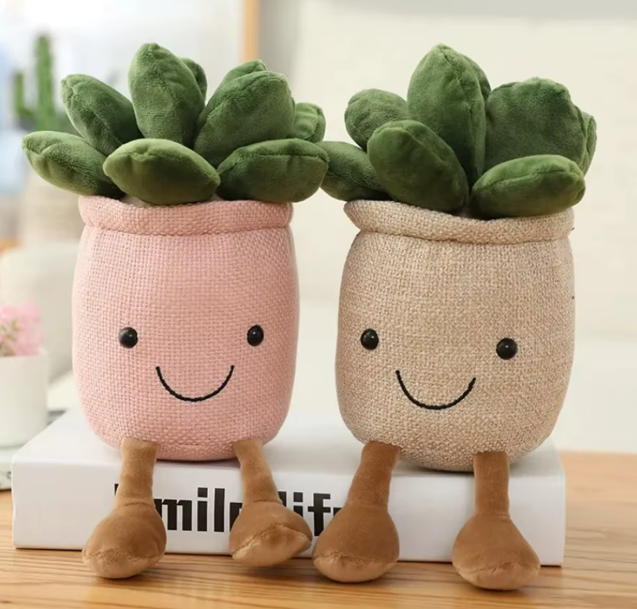 Succulent Flower Tulip Plant Potted Plush Home Decoration