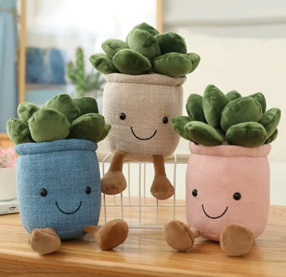 Succulent Flower Tulip Plant Potted Plush Home Decoration