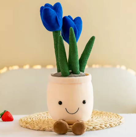 Succulent Flower Tulip Plant Potted Plush Home Decoration
