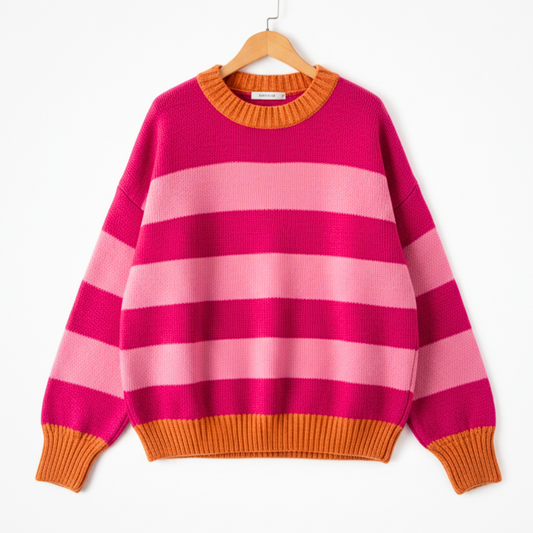 Autumn Seasonal Stripe Crewneck