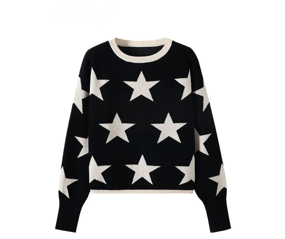 Sweater O-Neck Star Pullover Knitting