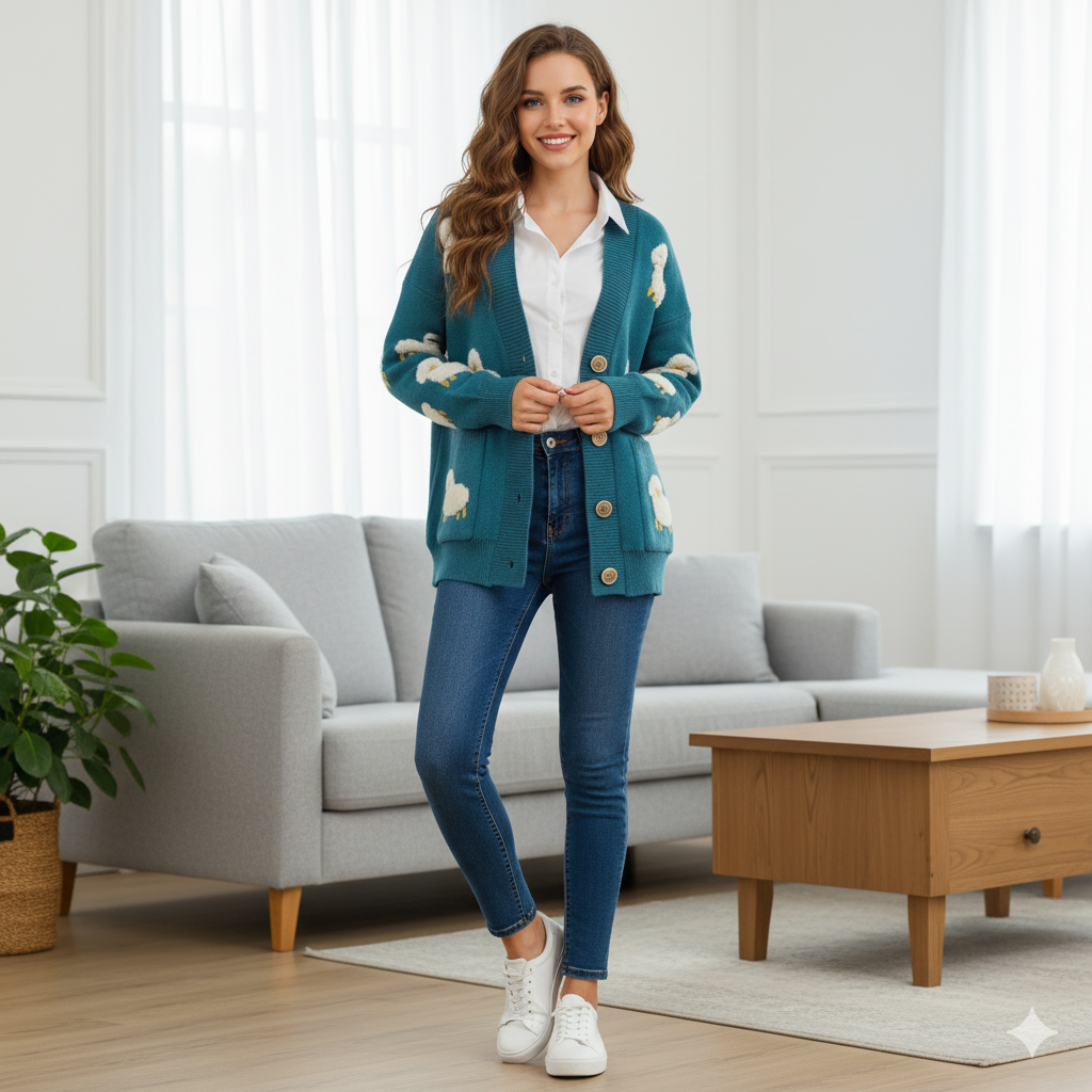 Playful Lamb Cardigan