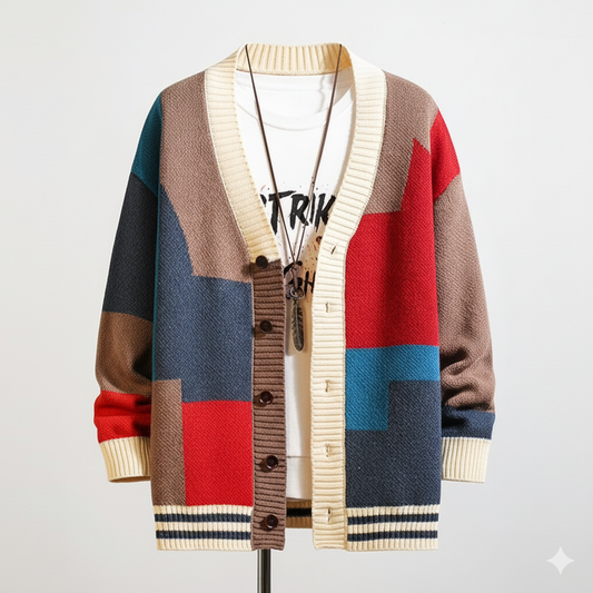 Autumn Winter High Quality Vintage Stitching Colors Men Women Casual Sweater