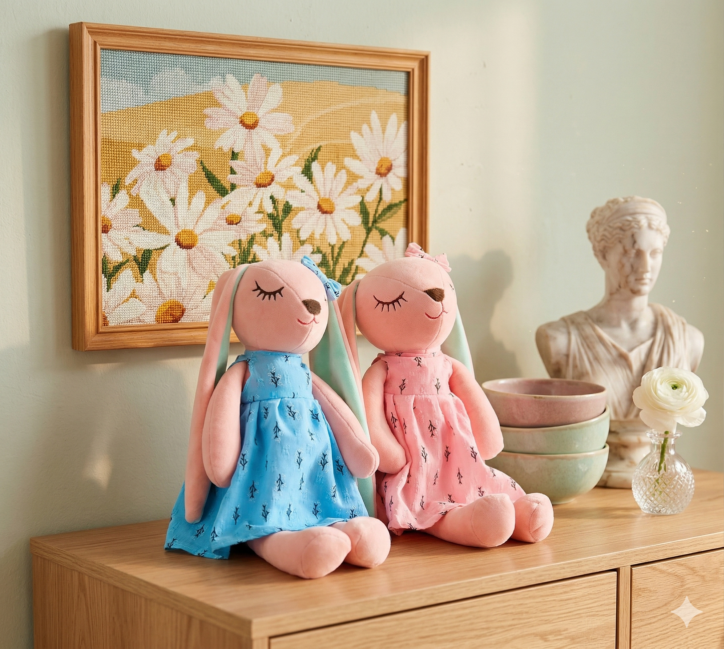 Rabbit Doll Cute Cartoon Plushies Throw Pillow