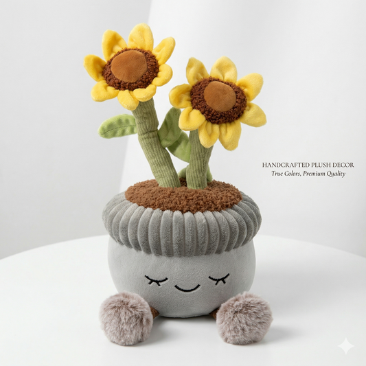 Artificial Flower Plush Toy Cute Green Plants Bloom