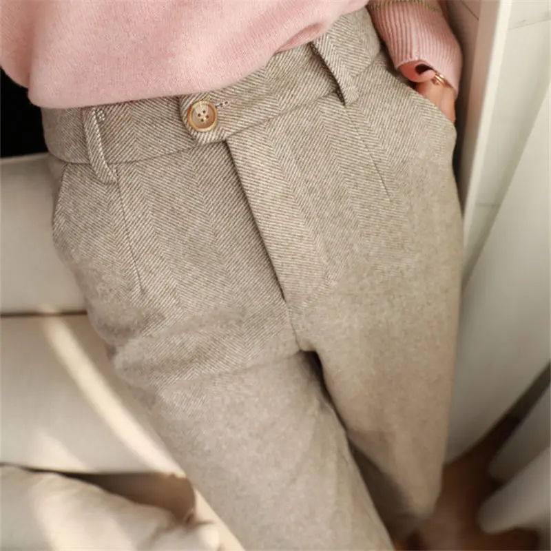 Casual Suit Woolen Pants Women's