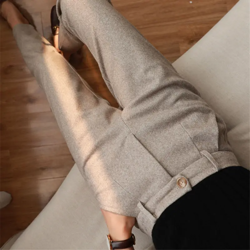 Casual Suit Woolen Pants Women's