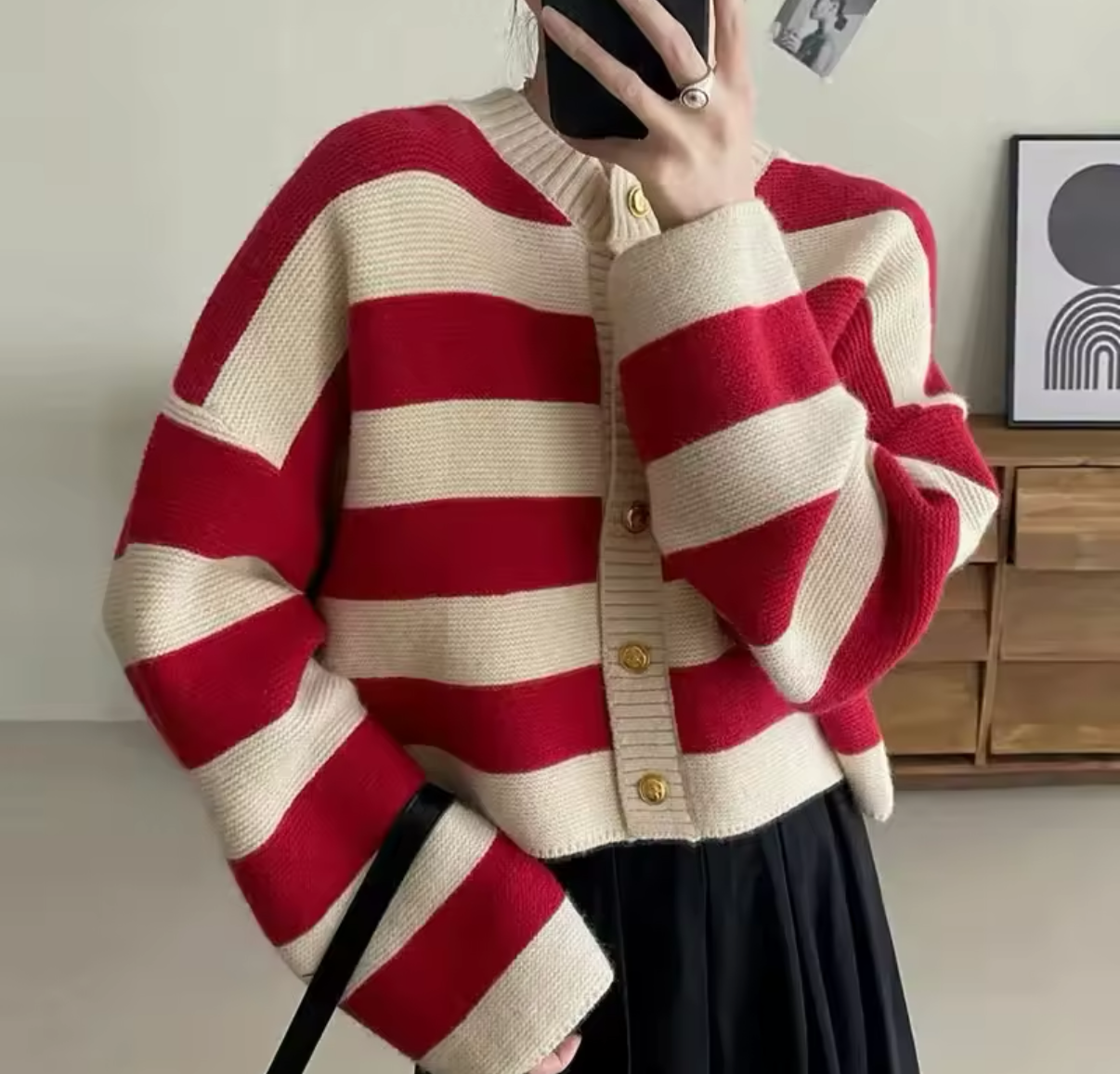 Stripes buttons cardigan