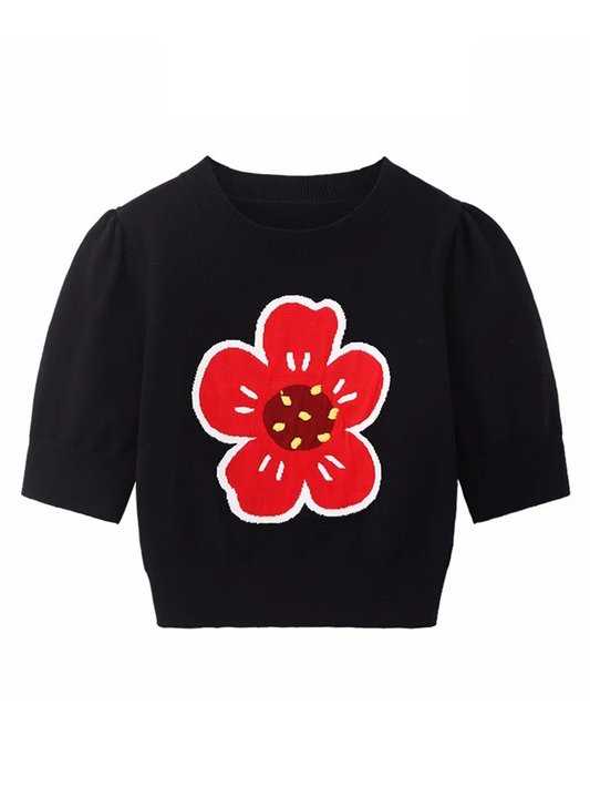 Cute flower Thin Sweater