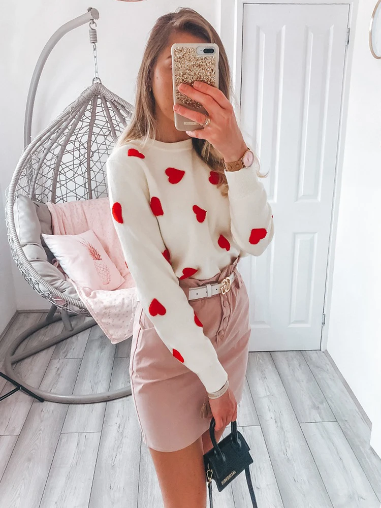 Love Heart Strawberry Knitted Sweaters