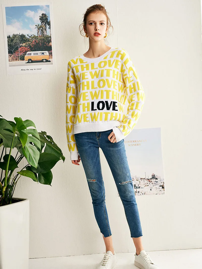 Yellow Love Letter Sweater