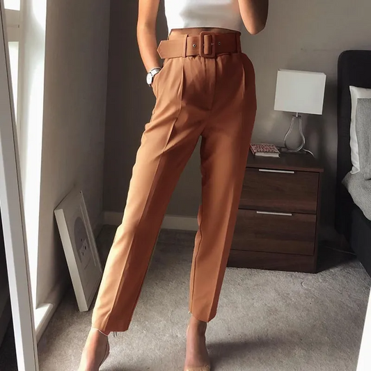 Lady Suit Pant Traf With Belt Casual