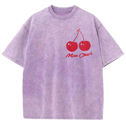 Women Red Cherry Aesthetic T Shirt