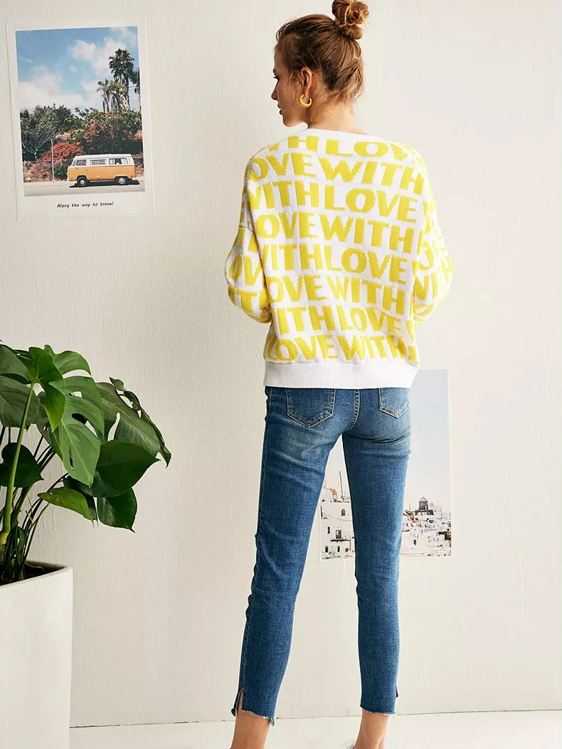 Yellow Love Letter Sweater