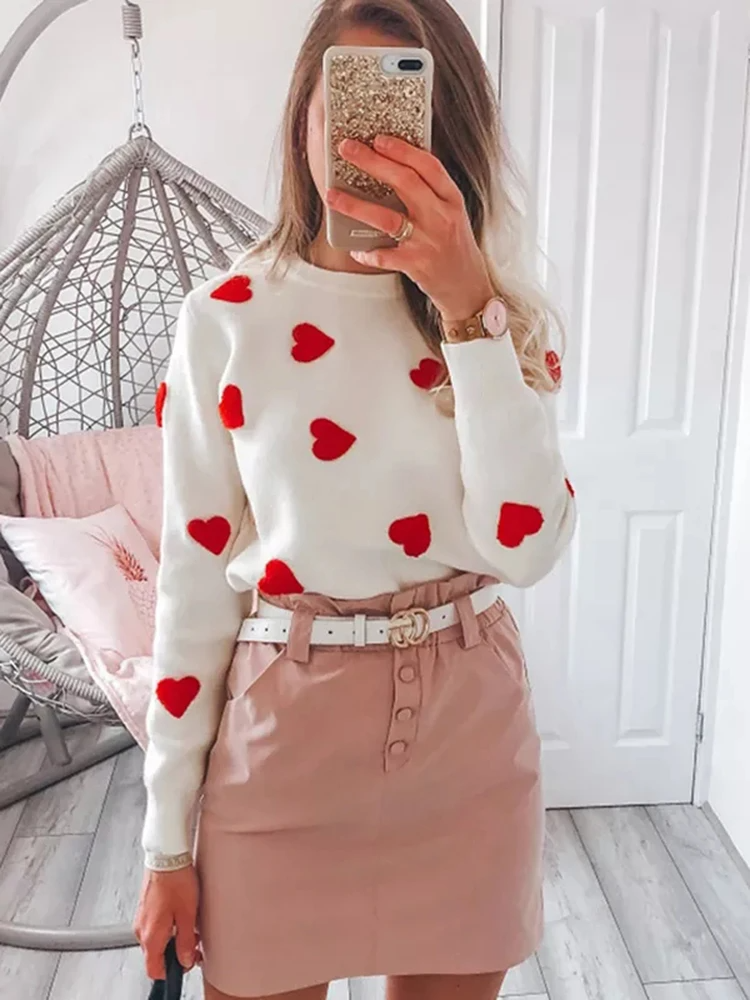 Love Heart Strawberry Knitted Sweaters