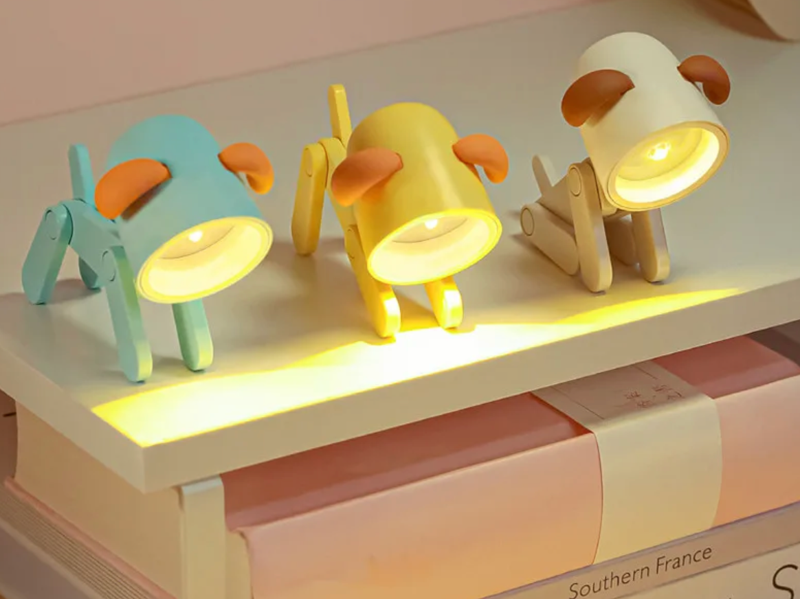LED Night Light Mini Folding Desk Lamp Cute Pet Lights Dog
