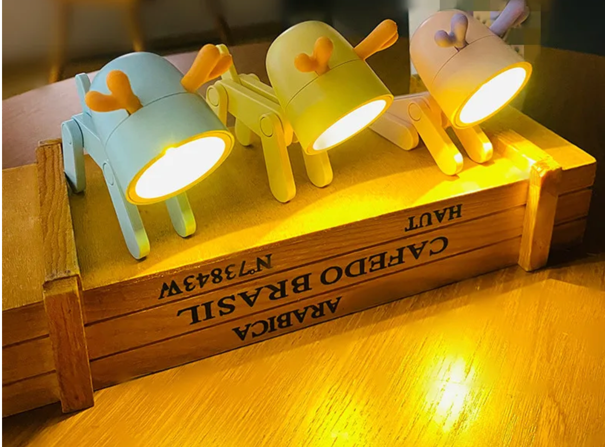 LED Night Light Mini Folding Desk Lamp Cute Pet Lights Dog
