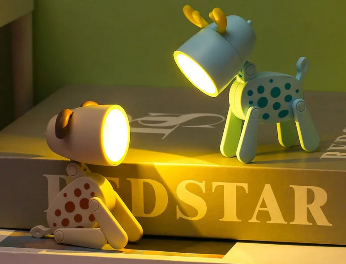 LED Night Light Mini Folding Desk Lamp Cute Pet Lights Dog