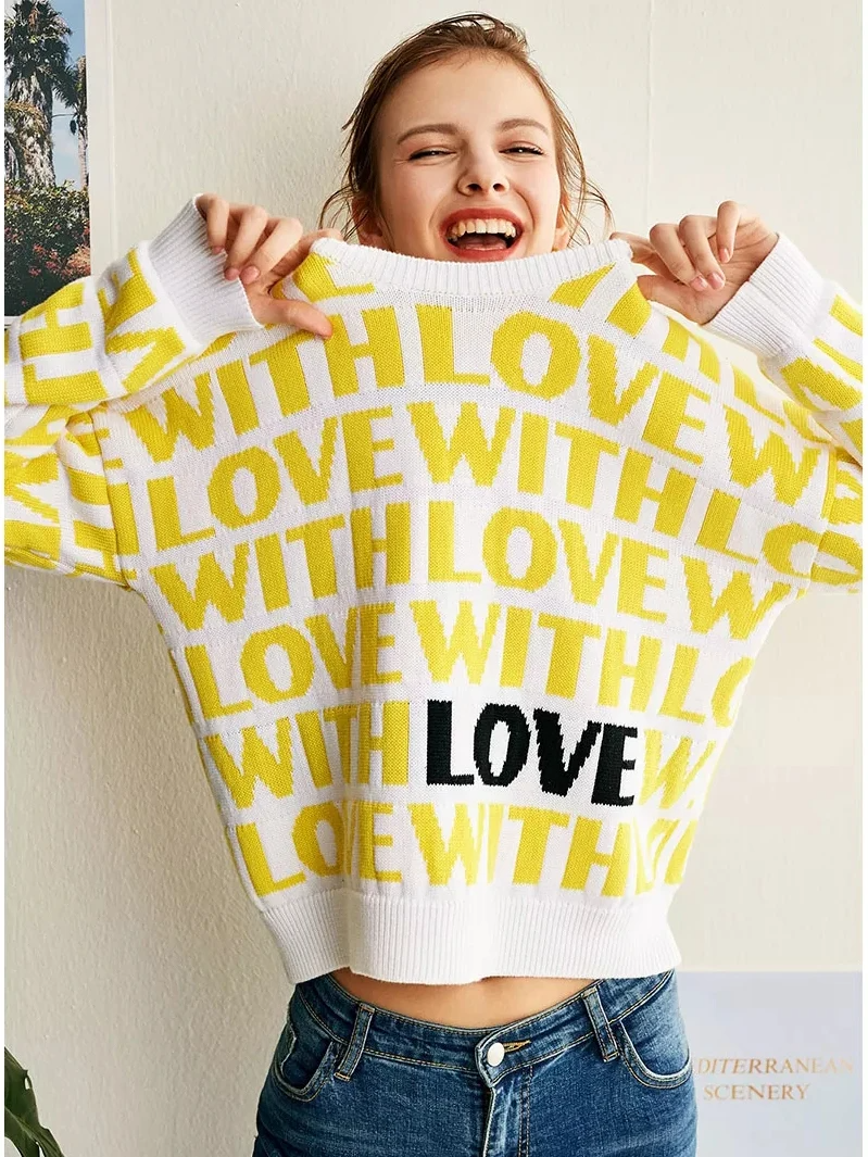 Yellow Love Letter Sweater